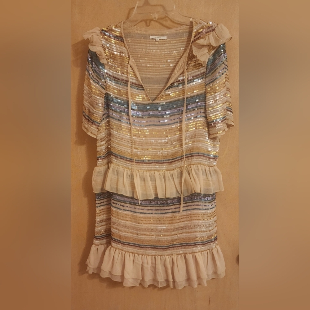 Tularosa multi colors sequence mini parry dress size xs - Picture 4 of 5